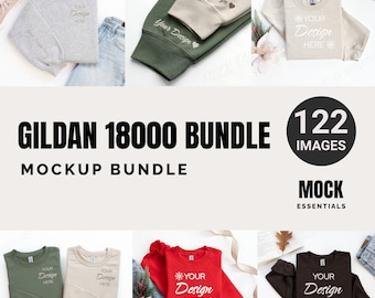 Entire Gildan 18000 Bundle, Mockup Bundle, G180 Crewneck Mock-up Bundle, Flatlay Mockup, Fall Winter Christmas Mockup, Gildan 18000 Mocks