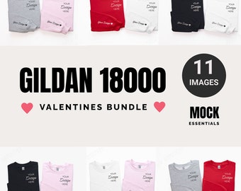 Sleeve Mockup Bundle, Gildan 18000 Couple, Mockup Bundle Valentines Day Wedding Mockup, Gildan Sweatshirt 18000, Mr Mrs Folded Mockup