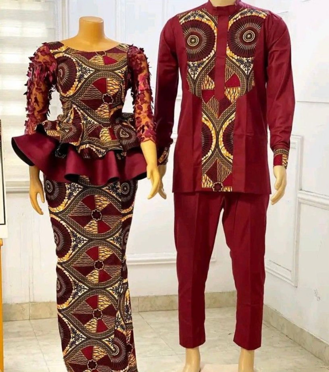 Couples Matching African Clothing, African Couples Engagement Outfit