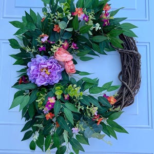 Spring floral wreath