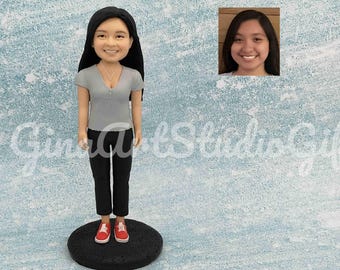 Custom Woman Bobblehead, Personalized Bestie Birthday Gift, Wife Birthday Cake Topper, Gifts For Girlfriend, Bobble Head Custom For Her