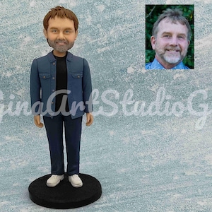 Custom Man Bobbleheads, Best Man Bobblehead, Personalized Bobbleheads Gift, Customed Man Figurine, Cake Topper Customized, Man Bobble-Head