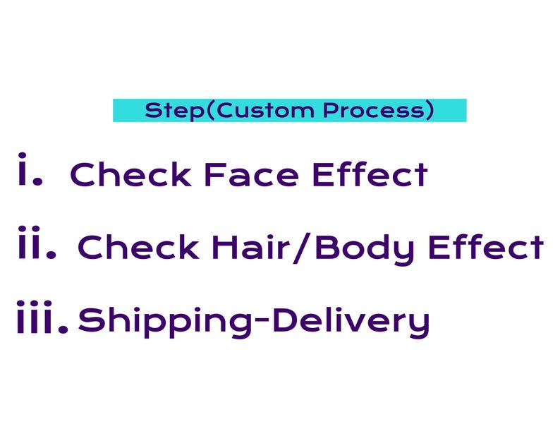 a white background with a purple text that says i check face effect ii check hair