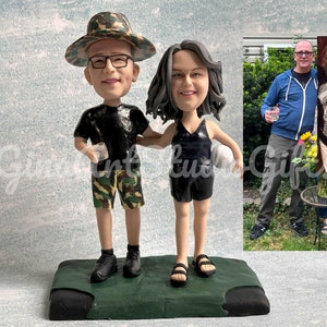 Couple Bobblehead Custom,  Husband and Wife Bobble Head Personalized, Gifts For Couple, Anniversary Gift For Parents, Wedding Cake Topper