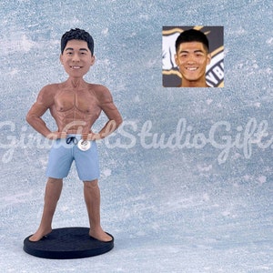Body Builder Figurine Custom, Gift For Fitness Trainer, Bodybuilding Bobblehead Custom, Coach Birthday Cake Topper, Funny Gift For Him Man