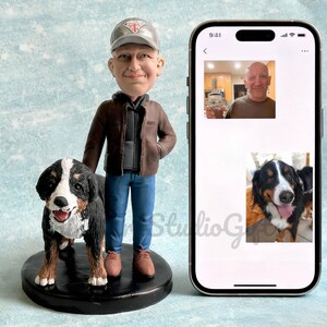 Dog With Man Figurine Custom, Personalized Handmade Gift For Dog Dad, Wedding Cake Topper With Dog, Gift For Friend With Dog, Adoption Gift, Dog Man Figurine,Figurine Custom,Personalized Gift,Gift For Dog Dad,Wedding Cake Topper,Gift For Friends,Friends With Dog,Dog Adoption Gift,Dog Gift For Him,Gift Dad With Dog,Dog Memorial Gift,Statue For Dog Urn,Dog Passed Away