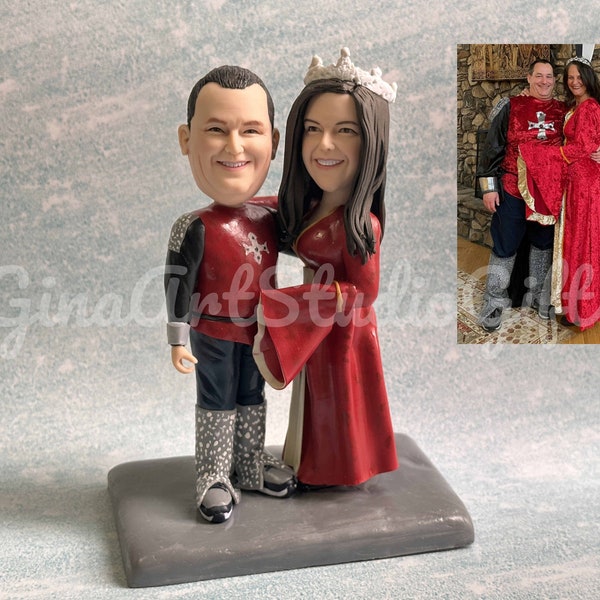 Custom Couple Bobblehead, Customized Wedding Cake Topper, Personalized 10 Year Anniversary Gift, Unique Gifts For Couple, Wife Birthday Gift