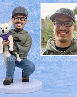 Custom Man And Dog Figurine, Personalized Husband, Puppy Sculpture, Handmade Pet Owner Memorial Gift By GinaArtStudioGifts By GinaArtStudioGifts Shop owned by Gina 3 years on Etsy