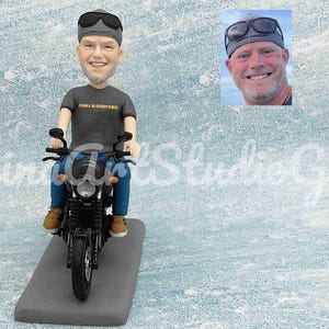 Motorcyclist Bobblehead custom from photo, personalized motorcycle gifts, customized motorcycle Rider figurine, motorcycle art Gift For Him