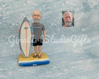 Custom Bobblehead For Surfer, Birthday Gift For Friend Love Surfing, Personalized Statue For Surfer, Surfing Gift For Him, Man