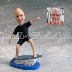 Custom Surfer Bobblehead, Surfing Caricature, Surfer Figurines, Surfer Gifts, Surf Art, Surf Artwork, Surf Decor, Summer Gift For Him