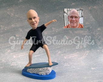 Custom Surfer Bobblehead, Surfing Caricature, Surfer Figurines, Surfer Gifts, Surf Art, Surf Artwork, Surf Decor, Summer Gift For Him