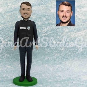 Custom Police Bobblehead Gift, Retirement Gift, Police Graduation Gift, Police Appreciation, Police Party Cake Topper, Police Academy Gift