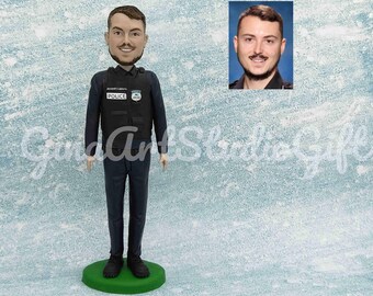 Custom Police Bobblehead Gift, Retirement Gift, Police Graduation Gift, Police Appreciation, Police Party Cake Topper, Police Academy Gift