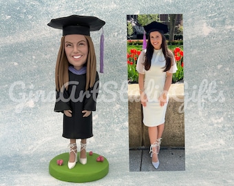 Graduate Bobblehead Custom, Personalized Graduation Gift For University Student, Customized Bobble Head College Present, Gift For Her