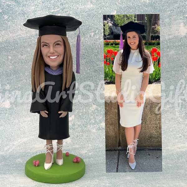 Graduate Bobblehead Custom, Personalized Graduation Gift For University Student, Customized Bobble Head College Present, Gift For Her