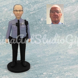 Police Bobblehead Custom, Personalized Policeman Figurine, Retirement Gifts, Birthday Gift For Police Husband, Goodbye Gift For Coworker