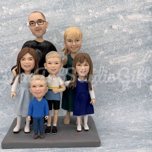 Custom Bobbleheads For Parents, Kids, Personalized Figurines For Dad, Mom, Son, Daughter, Family Christmas Reunion Gift Made From Old Photo