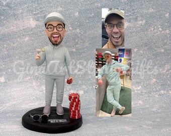 Man at Casino Bobblehead Custom, Funny Gift Personalized for Brother, Husband, Boyfriend, Tourism Gift For Friend, Happy Gift For Groomsman
