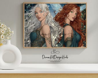 Lámina artística de fantasía de Sera Poppy: Decoración de pared romántica y literaria (descarga digital)