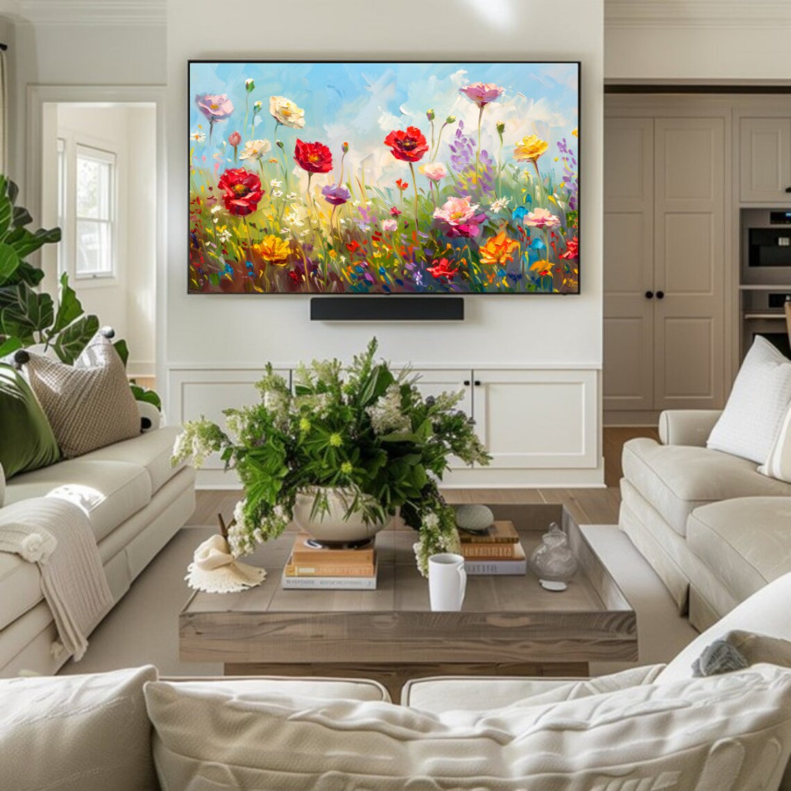 Spring Wildflower Field Samsung Frame Tv Art Digital Download Etsy