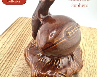 RARE 1939 Gopher Football Figurine Red Wing Potteries Minnesota Vintage Football Mascot Collectible  Minnesota vs Michigan Rivalry Fan Gift