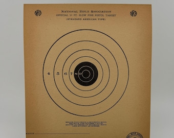 1950s National Rifle Association NRA 25 FT Slow Fire Pistol Target Qty 10 Wisler Western Targets San Francisco Vintage