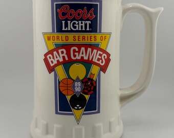 1989 Coors Light World Series of Bar Games Stein FREE Shipping in USA