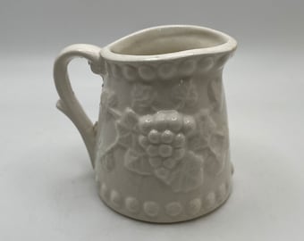 Quarter Cup White Ceramic Mini Jug with Grapes