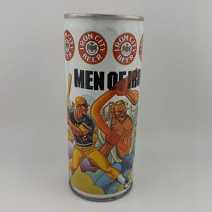 Men of Iron and Steel Iron City Steel Beer CanPull Tab  16 OZ Pittsburgh Steelers Penguins and Pirates Pittsburgh Brewing Company, PA