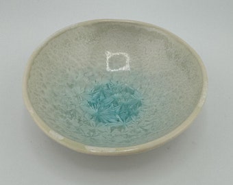 Vintage Opalescent Turquoise Nut Bowl Small Bowl