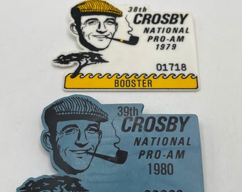 1979 1980 Bing Crosby National Pro-Am Golf Booster Plastic Tags