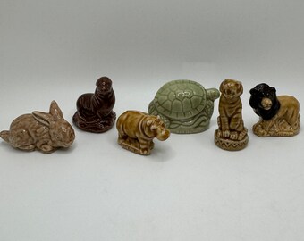 Wade Whimsies Red Rose Tea Figurines Rabbit, Sea Lion, Hippo, Turtle, Circus Tiger, Lion