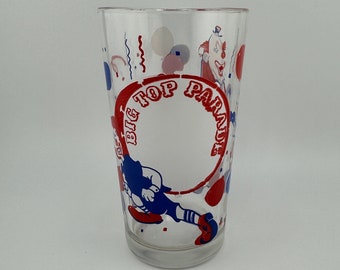 1950s Big Top Parade Circus Clowns Glass Red White Blue