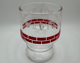 Vintage Libbey Juice Glass 1950s Kitsch Kitchen and Brick Pattern