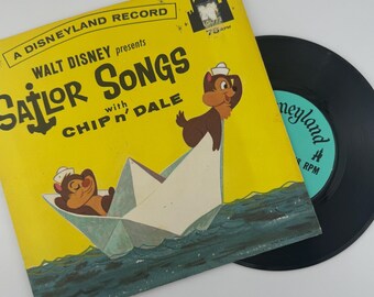 1963 Disneyland Record Sailor Songs with Chip n' Dale 78 RPM Walt Disney Productions