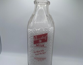 Cloverleaf Milk Bottle Cloverleaf Farms Stockton, California One Quart