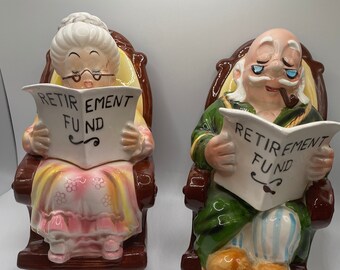 Lefton Grandparent Retirement Fund Ceramic Banks