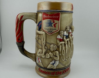 1984 Budweiser Olympics Beer Mug / Beer Stein FREE Shipping in USA