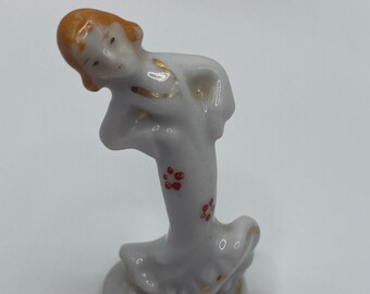 Miniature Lady Figurine Dancing with Red Shoes