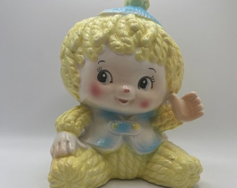 Rubens Original Lamb Yarn Doll Vintage Planter Nursery Ceramic Japan 3254