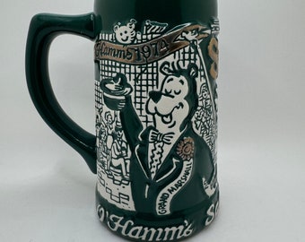 1974 Hamm's St. Patrick's Day Bierkrug "O'Hamm's Salutes the Irish!" Ceremarte-Produkt aus Brasilien S.N. #003916 Barzubehör Vintage