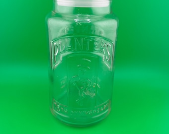 1981 Planters Peanuts 75th Anniversary Glass Jar 1906 - 1981