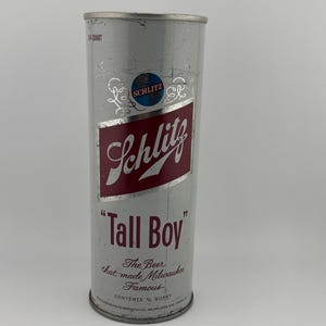 1973 Schlitz Tall Boy 24 oz Vintage Pull Tab Beer Can 3/4 Quart JOS Schlitz Brewing Company Milwaukee