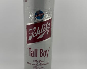 1973 Schlitz Tall Boy 24 oz Vintage Pull Tab Beer Can 3/4 Quart JOS Schlitz Brewing Company Milwaukee