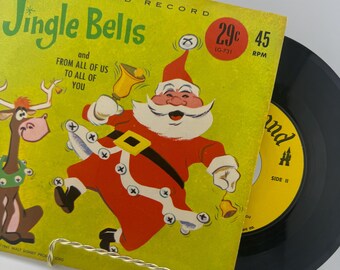 1961 Disneyland Record Jingle Bells and From All of Us To All of You 45 RPM Walt Disney Productions