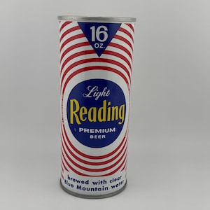 Light Reading Premium Beer Steel Beer Can Pull Tab  16 OZ Reading Brewing Company Reading, Pennsylvania One Pint