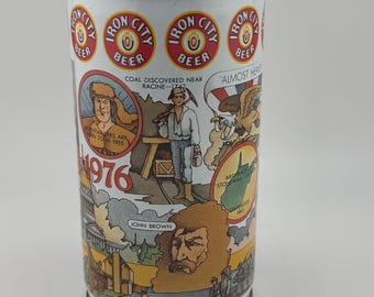Iron City Beer 1776 - 1976 Bicentennial West Virginia Vintage Steel Beer Can Pull Tab - 12 OZ Pittsburgh Brewing Company, Pittsburgh, PA