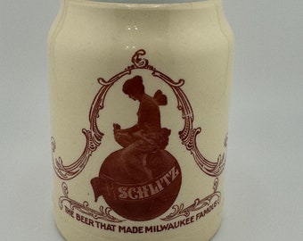 Schlitz Beer Mug 1898-1901 Pre-Prohibition by Thuemler Manufacturing Co. "The Beer That Made Milwaukee Famous"