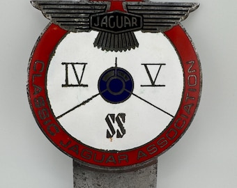Vintage Jaguar SS Mk IV and Mk V Classic Jaguar Association Badge with Mounting Bracket